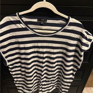 J. Crew Short Sleeve Top in Navy and White Stripes